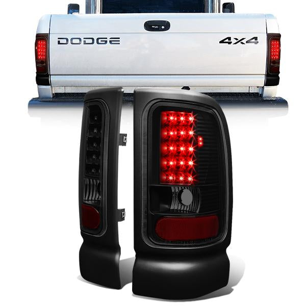 FAROS TRASEROS 94-01 DODGE RAM 1500 / 94-02 DODGE RAM 2500 , 3500 - LED - BLACK / SMOKE