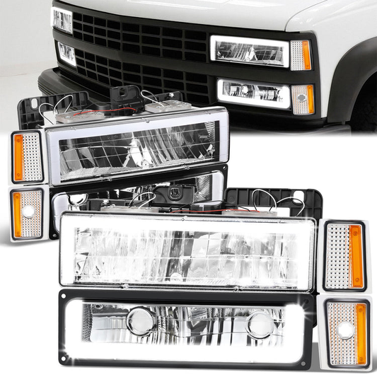 FAROS CLEAR LENS,AMBER REFLECTOR,CHROME HOUSING,8PCS,LED BAR