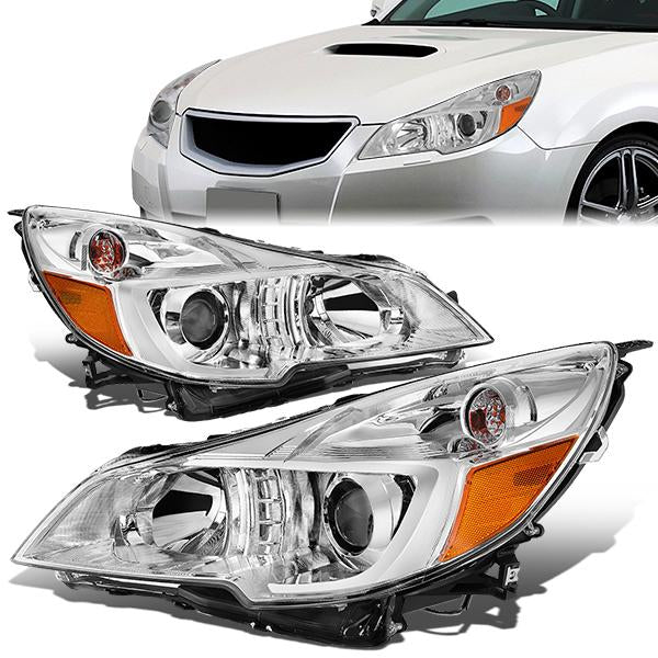 FAROS 10-14 SUBARU OUTBACK, LEGACY - PROJECTOR - 9005 HIGH BEAM / H1 LOW BEAM - CHROME HOUSING / AMBER CORNER