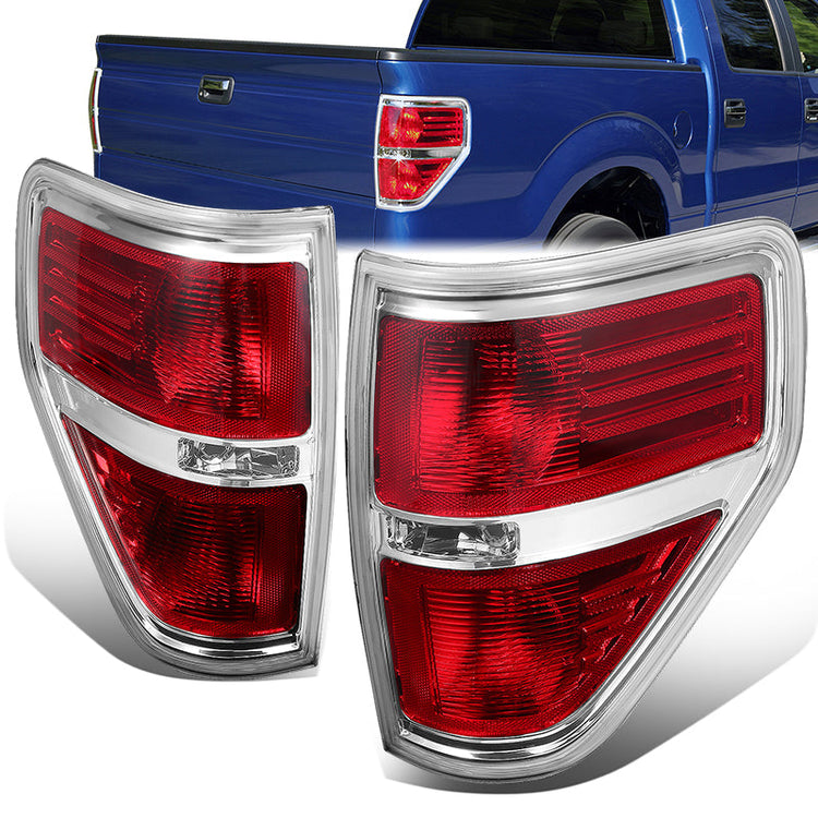 FAROS TRASEROS 09-14 FORD F-150 - CHROME/RED