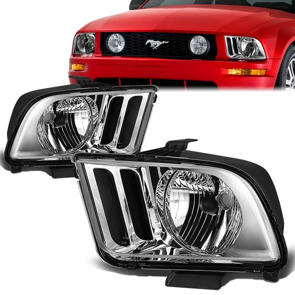 FAROS 05-09 FORD MUSTANG 2-DOOR - DOES NOT FIT SHELBY GT500 MODELS - CHROME HOUSING / CLEAR CORNER - H13 LOW BEAM / HIGH BEAM
