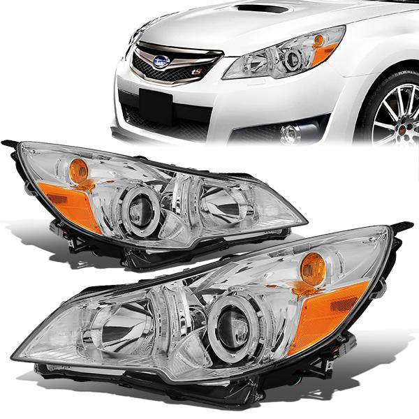 FAROS 10-14 SUBARU OUTBACK, LEGACY - PROJECTOR - 9005 HIGH BEAM / H1 LOW BEAM - CHROME HOUSING / AMBER CORNER