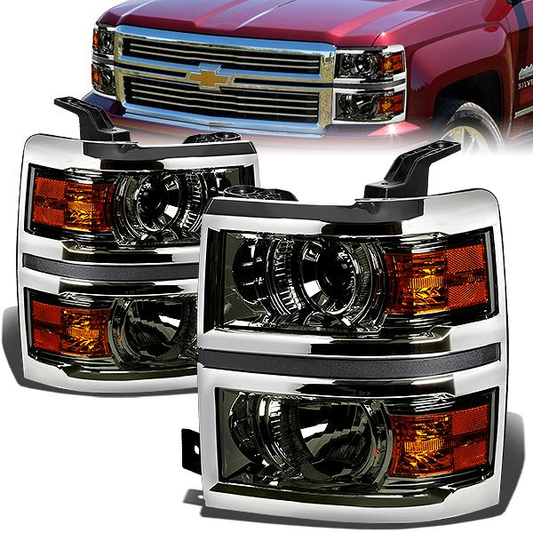 FAROS 14-15 CHEVY SILVERADO 1500 - LED PROJECTOR - SMOKE HOUSING / AMBER CORNER