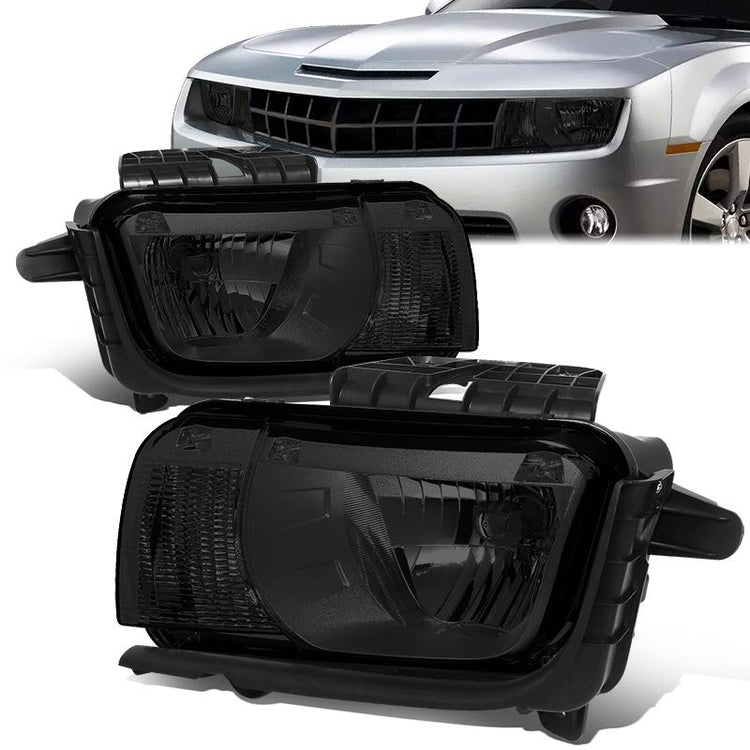 FAROS 10-13 CHEVY CAMARO - FITS MODELS WITH HALOGEN HEADLIGHTS ONLY - OE STYLE - CHROME HOUSING / SMOKED LENS / CLEAR CORNER - H13 LOW BEAM / HIGH BEAM - 3457NA SIGNAL