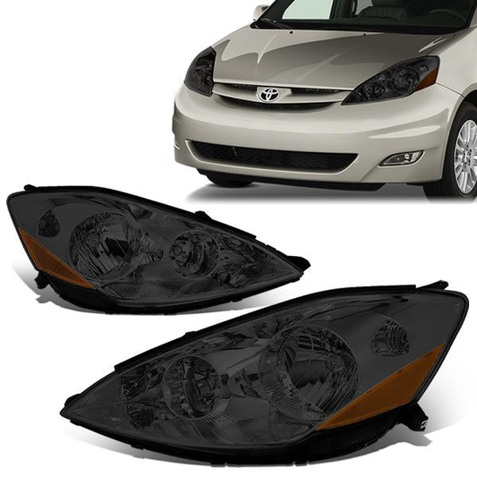 FAROS 06-10 TOYOTA SIENNA 4/5-DOOR - FITS HALOGEN HEADLIGHT MODELS ONLY - SMOKE HOUSING / AMBER CORNER - 9006 LOW BEAM / 9005 HIGH BEAM
