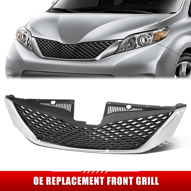 PARRILLA GRILLE - TY SIENA '11-'17/'18-'20/ GRILLE ASS'Y 11-17/ BLACK W/CHROME MOULDING/ W/O RADAR CRUISE CONTROT/ (SE)//PARTS.NO,TO1200356//OEM NO,5310108120