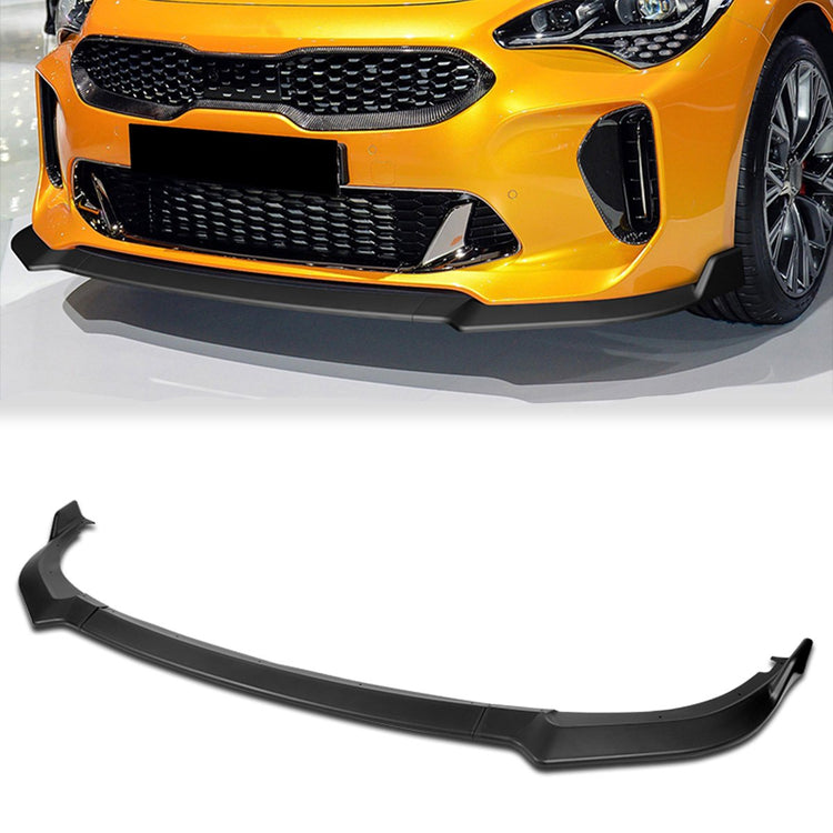 LIP FRONTAL 19-22 KIA STINGER - REQUIRES DRILLING BUMPER FOR INSTALLATION - 3PC - MATTE BLACK