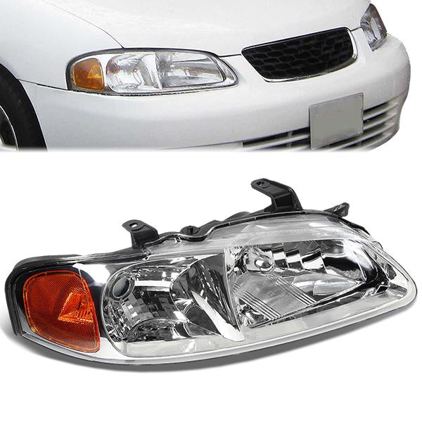 FAROS OE STYLE - 00-03 NISSAN SENTRA (B15 PRE-FACELIFT MODELS ONLY) - USES 9007 HIGH/LOW BEAM BULBS - CHROME HOUSING - RIGHT