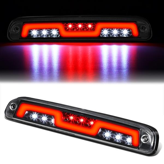 LUZ DE FRENO 3RD BRAKE LIGHT - 93-11 FORD RANGER / 99-16 F-250, F-350 SD, F-450 SD, F-550 SD / 95-03 MAZDA B2300, B2500, B3000, B4000 - FITS MODELS WITH CARGO LIGHTS ONLY - SEQUENTIAL CHASE LED - CHROME