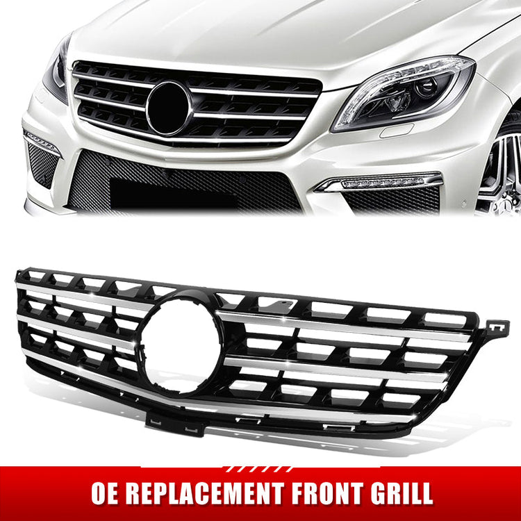 PARRILLA GRILLE - BZ W166 '12-'15(M-CLS)/ GRILLE ASS'Y/ PAINTED BLACK W/CHROME MLDG/ (W/O DISTANCE CRUISER CONTROL)