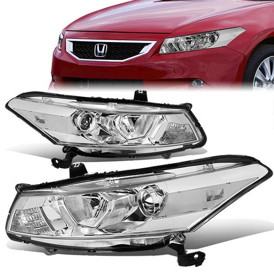 FAROS 08-12 HONDA ACCORD 2-DR COUPE - PROJECTOR - 9005 HIGH BEAM / H11 LOW BEAM - CHROME HOUSING / CLEAR CORNER
