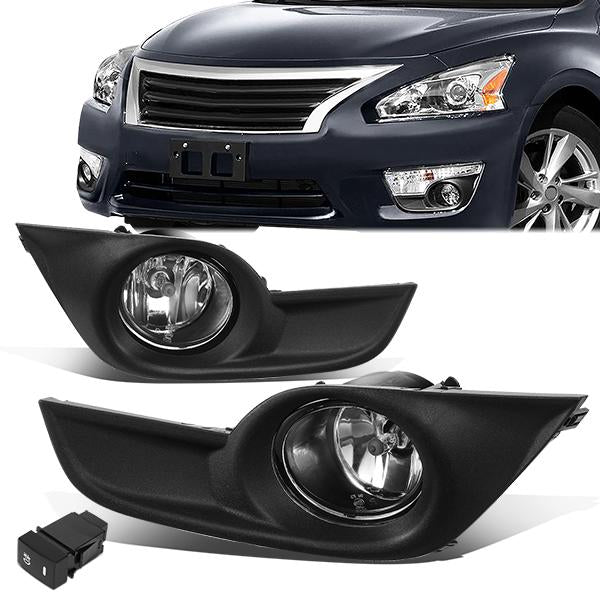 FAROS DE NIEBLA 13-15 NISSAN ALTIMA SEDAN - WITH SWITCH, BLACK BEZEL - CHROME / CLEAR