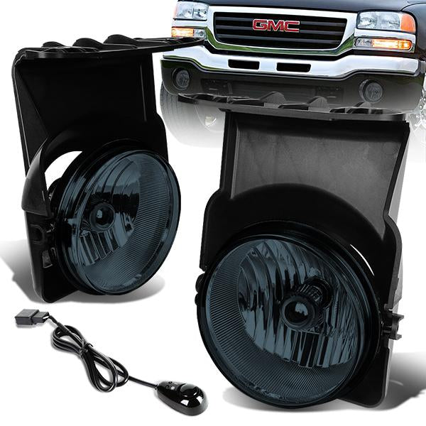FAROS DE NIEBLA 03-06 GMC SIERRA 1500, 2500, 3500 / 2007 GMC SIERRA CLASSIC 2/4-DR - W/ SWITCH - 9145 BULB - SMOKE