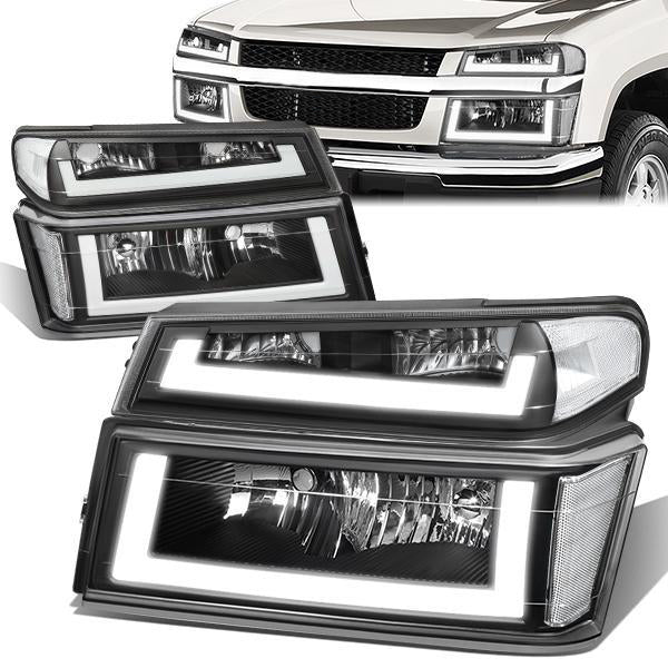 FAROS 04-12 CHEVY COLORADO - LED RUNNING LIGHTS REQUIRE TAPPING INTO EXISTING WIRING - LED DRL - BLACK HOUSING / CLEAR CORNER - 9006 LOW BEAM / 9005 HIGH
