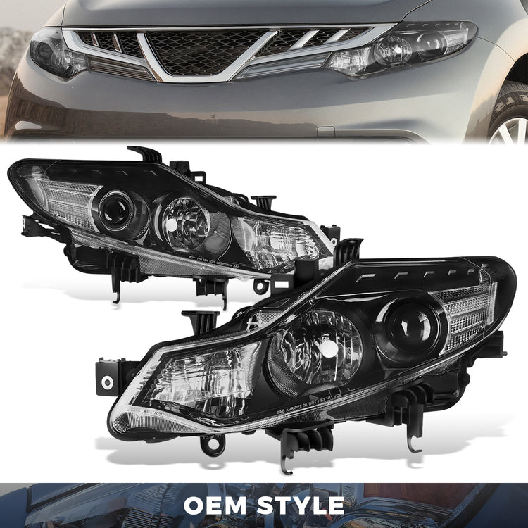 FAROS OE STYLE - 09-14 MURANO - HEADLIGHT OEM - BLACK HOUSING