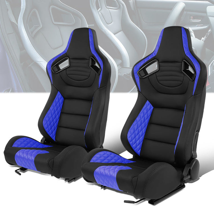ASIENTOS RACING BLACK RED PVC - WITH SINGLE ADJUSTOR & DOUBLE SLIDER- VEHICLES WITH AFTERMARKET SEAT BRACKET; CAN ACCOMODATE SEAT OVERALL DIMENSIONS