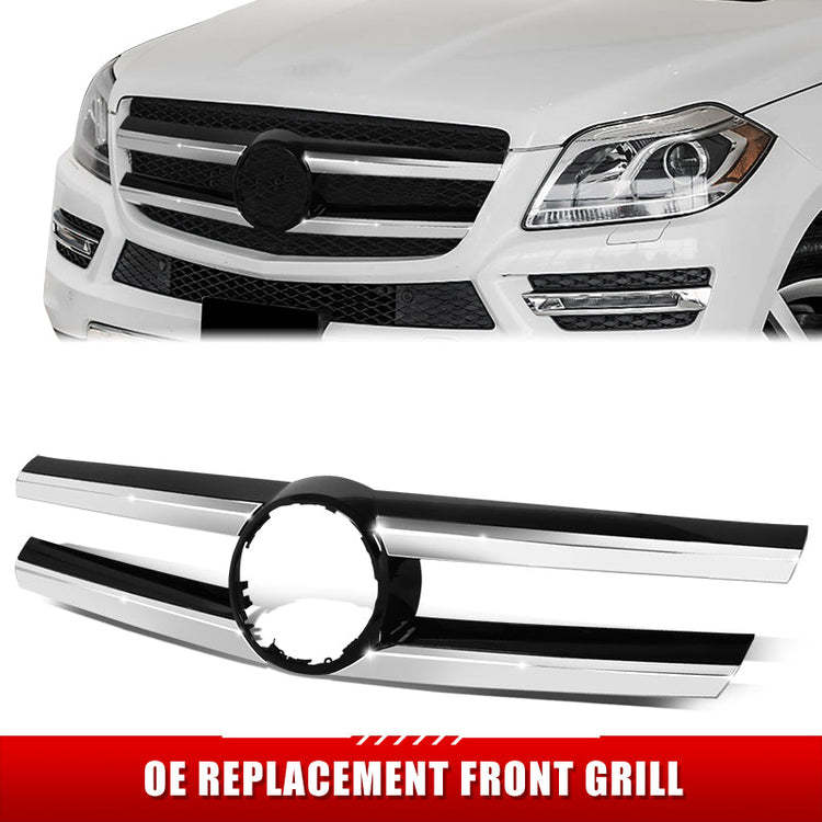 PARRILLA GRILLE - BZ GL-CLASS(X166) '13-'16/ GRILLE ASS'Y/ PAINTED BLACK W/CHROME MLDG/ (W/DISTANCE CRUISE CONTROL)/ (W/O SURROUND VIEW)(W/AMG)