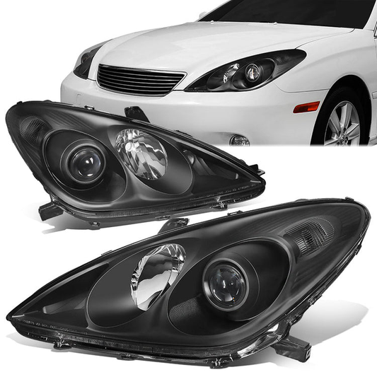 FAROS 04-06 LEXUS ES330 - FITS MODELS WITH HALOGEN HEADLIGHT ONLY. EXCLUDES FACTORY HID EQUIPPED MODELS - OEM STYLE - H11 LOW / 9005 HIGH / 7440A SIGNAL / 194 MARKER - BLACK HOUSING / CLEAR CORNER