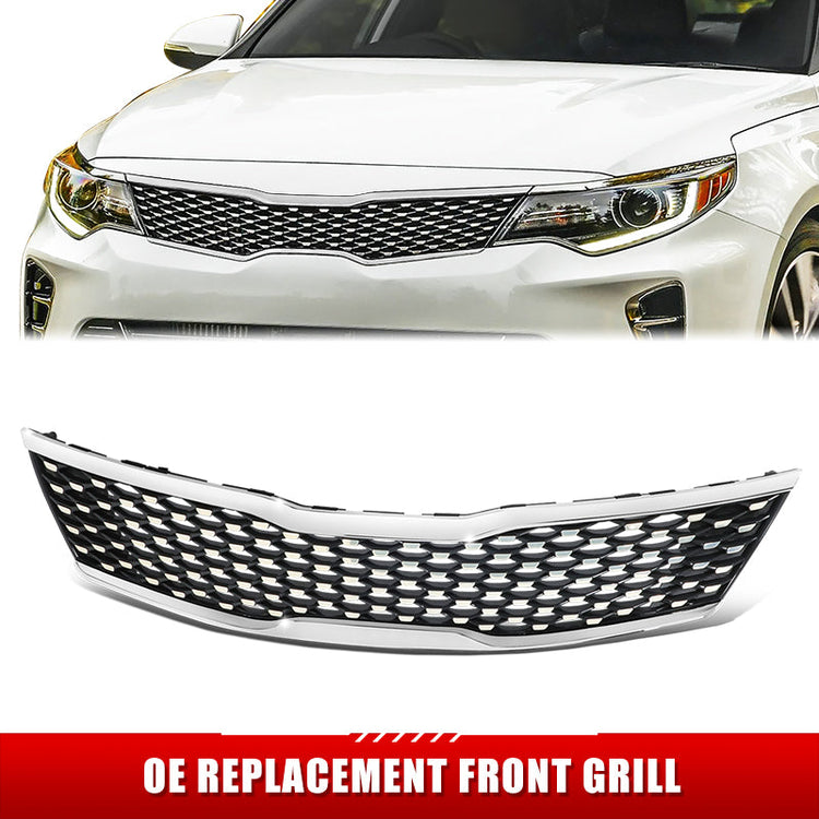 PARRILLA GRILLE - KA OPTMA '11-'15/'16-'20/ GRILLE ASS'Y 16-18/ PAINTED BLACK W/SMOKE BLK MLDG/ W/H.S (STD/EX)//PARTS.NO,KI1200188//OEM NO,86350D5010
