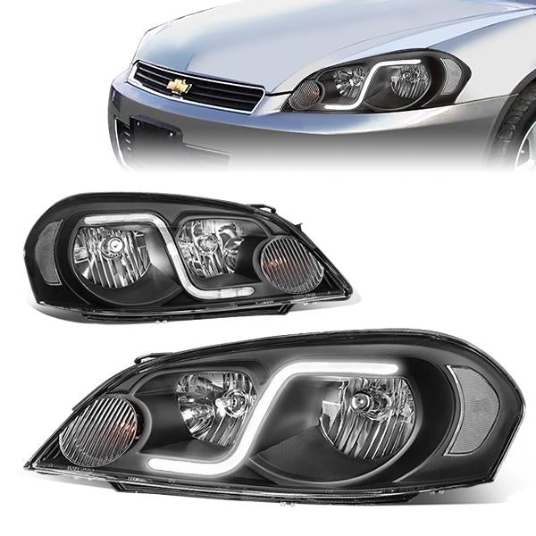 FAROS 06-13 CHEVY IMPALA / 06-07 MONTE CARLO / 14-16 CHEVY IMPALA LIMITED 2/4-DOOR - LED DRL - BLACK HOUSING / CLEAR CORNER - H11 LOW BEAM / H9 HIGH BEAM