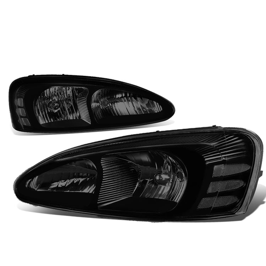 FAROS 04-08 PONTIAC GRAND PRIX - 9005 HIGH/9006 LOW BEAM BULBS - BLACK HOUSING / SMOKE LENS / CLEAR CORNER