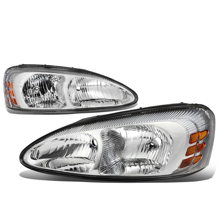 FAROS 04-08 PONTIAC GRAND PRIX - 9005 HIGH/9006 LOW BEAM BULBS - CHROME HOUSING / AMBER CORNER