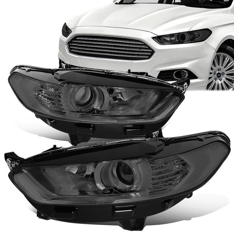 FAROS 13-16 FORD FUSION - PROJECTOR - OE STYLE - H11 LOW BEAM / H7 HIGH BEAM - CHROME HOUSING / SMOKED LENS / CLEAR CORNER