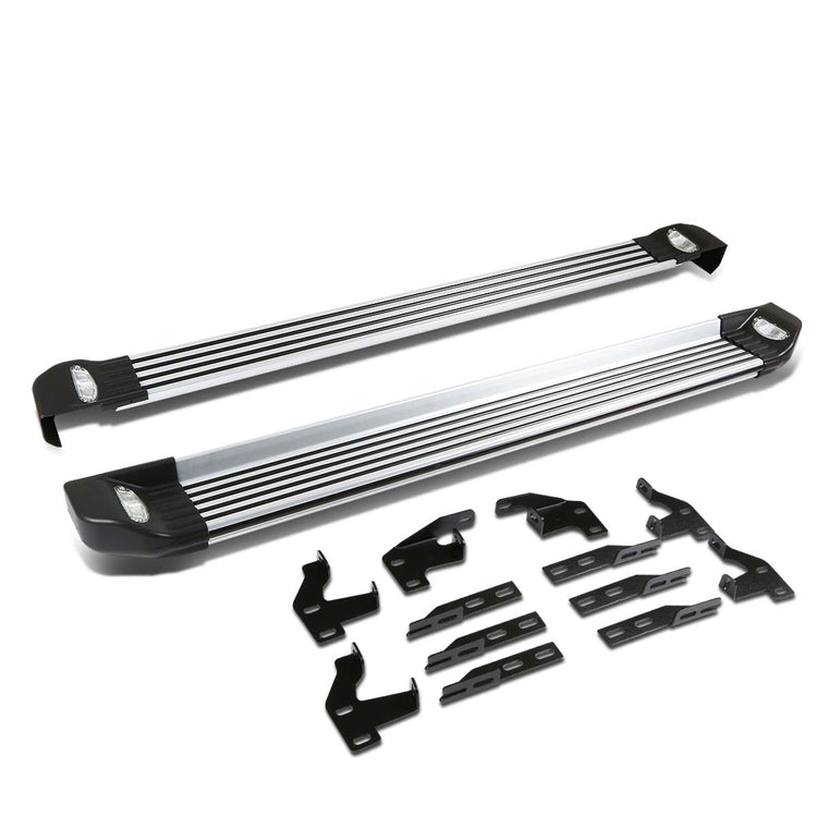 ESTRIBOS ALUMINUM - 5.25" - 09-15 HONDA PILOT - W/ LIGHTS - METALLIC / BLACK