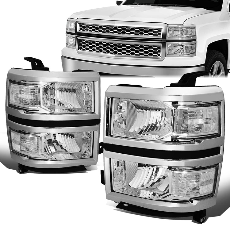 FAROS 14-15 CHEVY SILVERADO 1500 - CHROME HOUSING / CLEAR CORNER - H11 LOW BEAM / 9005 HIGH BEAM