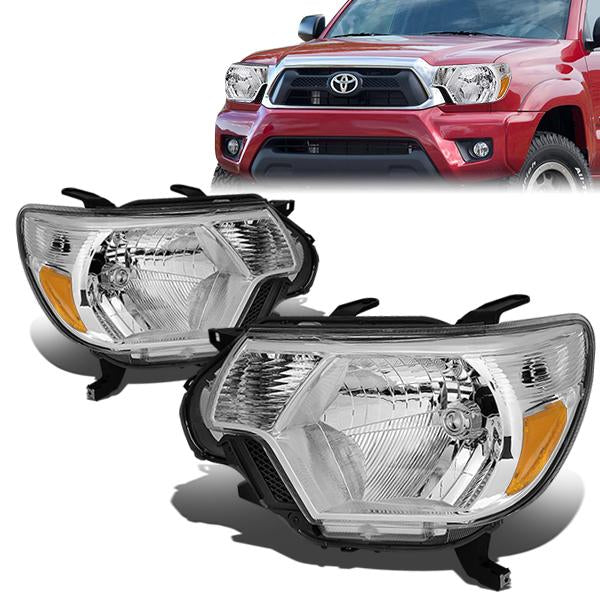 FAROS 12-15 TOYOTA TACOMA - H4 LOW BEAM / HIGH BEAM / 4157NA TURN SIGNAL - CHROME HOUSING / AMBER CORNER