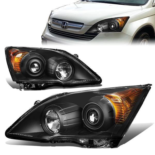 FAROS 07-11 HONDA CR-V 4-DOOR - PROJECTOR - BLACK HOUSING / AMBER CORNER - H1 LOW BEAM / HIGH BEAM