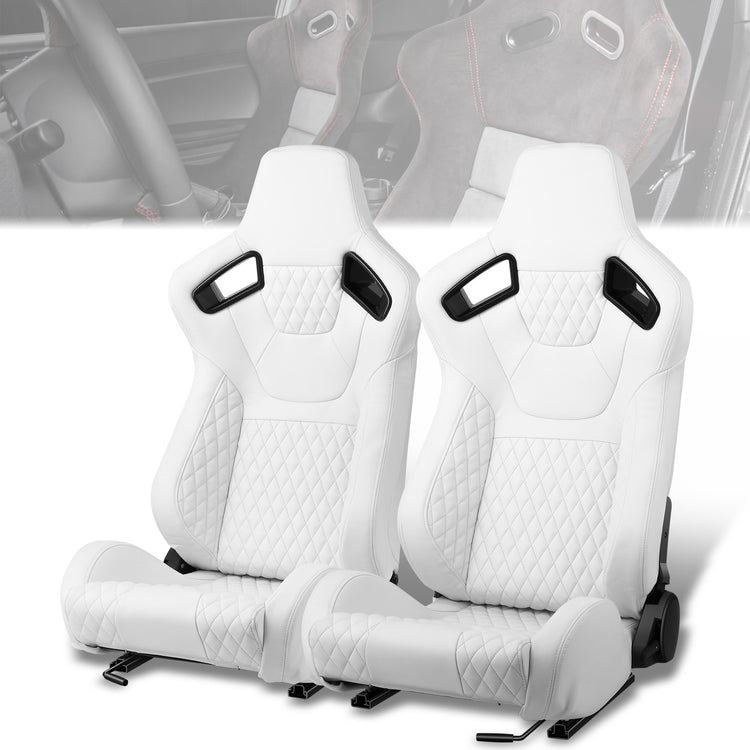 ASIENTOS RACING BLACK PVC - VEHICLE WITH AFTERMARKET BOTTOM MOUNT SEAT BRACKETS