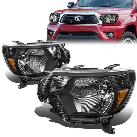 FAROS 12-15 TOYOTA TACOMA - H4 LOW BEAM / HIGH BEAM / 4157NA TURN SIGNAL - BLACK HOUSING / AMBER CORNER