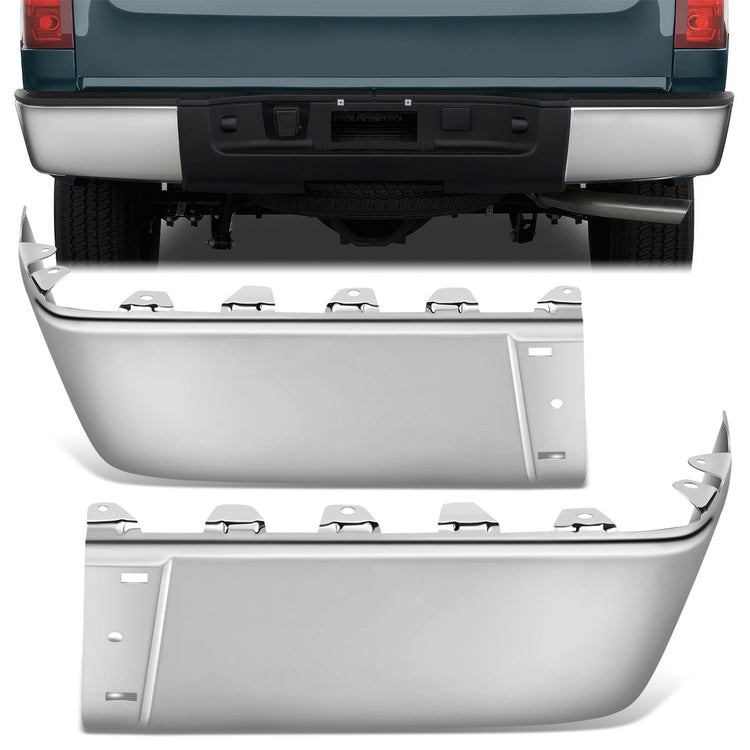 DEFENSA 07-13 CHEVROLET SILVERADO 1500 / GMC SIERRA 1500, 07-14 CHEVROLET SILVERADO 2500 HD, 3500 HD / GMC SIERRA 2500 HD 3500 HD, FITS FLEETSIDE MODELS ONLY WITHOUT PARKING SENSOR HOLES - CHROME