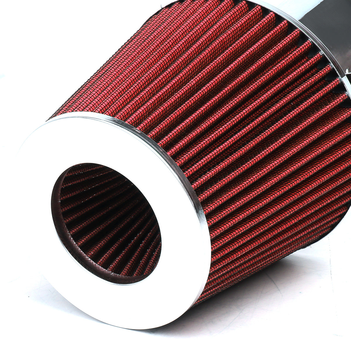 FILTRO DE AIRE ALTO FLUJO 98-00 LEXUS GS300 - 3.00" - SHORT RAM - POLISHED PIPE - RED FILTER