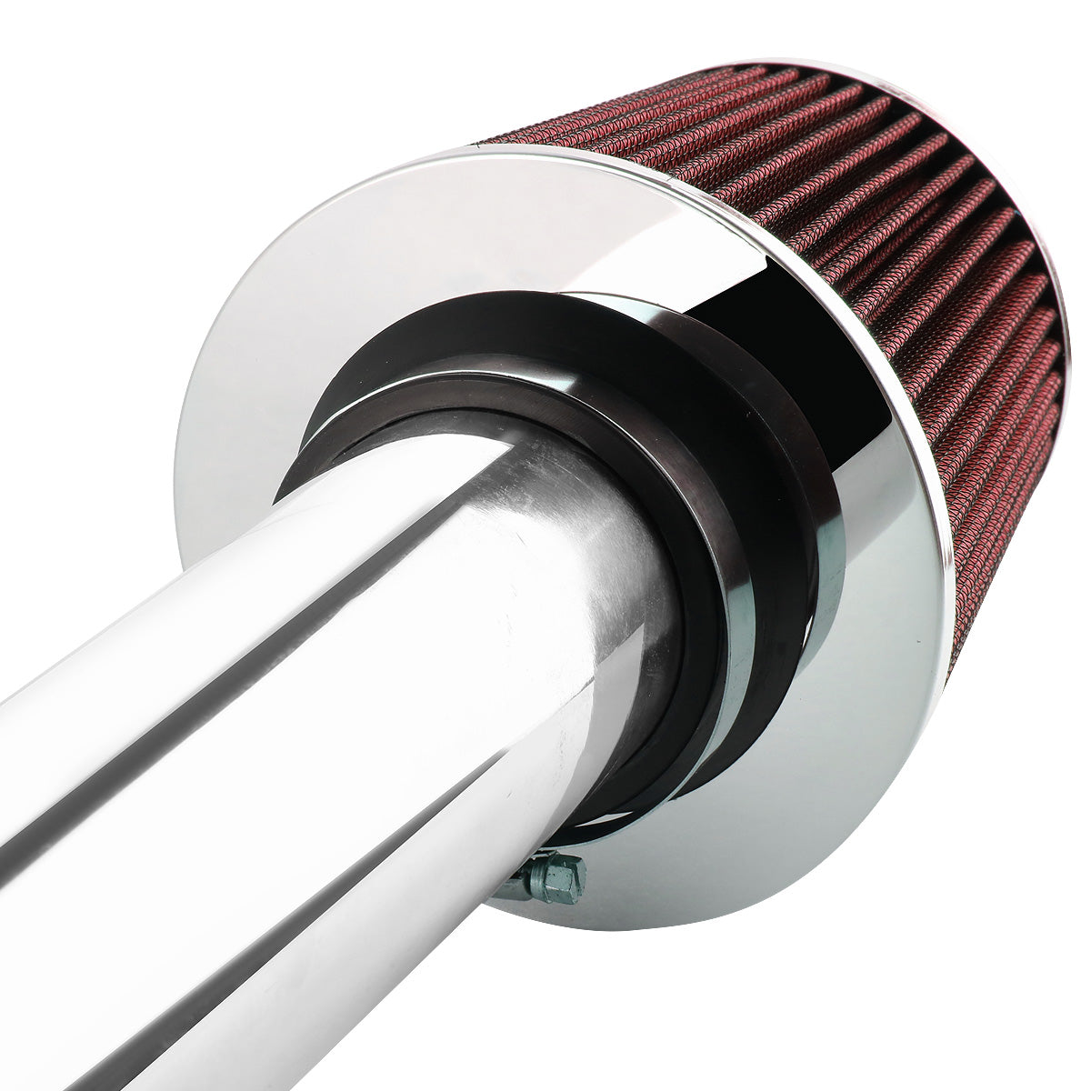 FILTRO DE AIRE ALTO FLUJO 98-00 LEXUS GS300 - 3.00" - SHORT RAM - POLISHED PIPE - RED FILTER