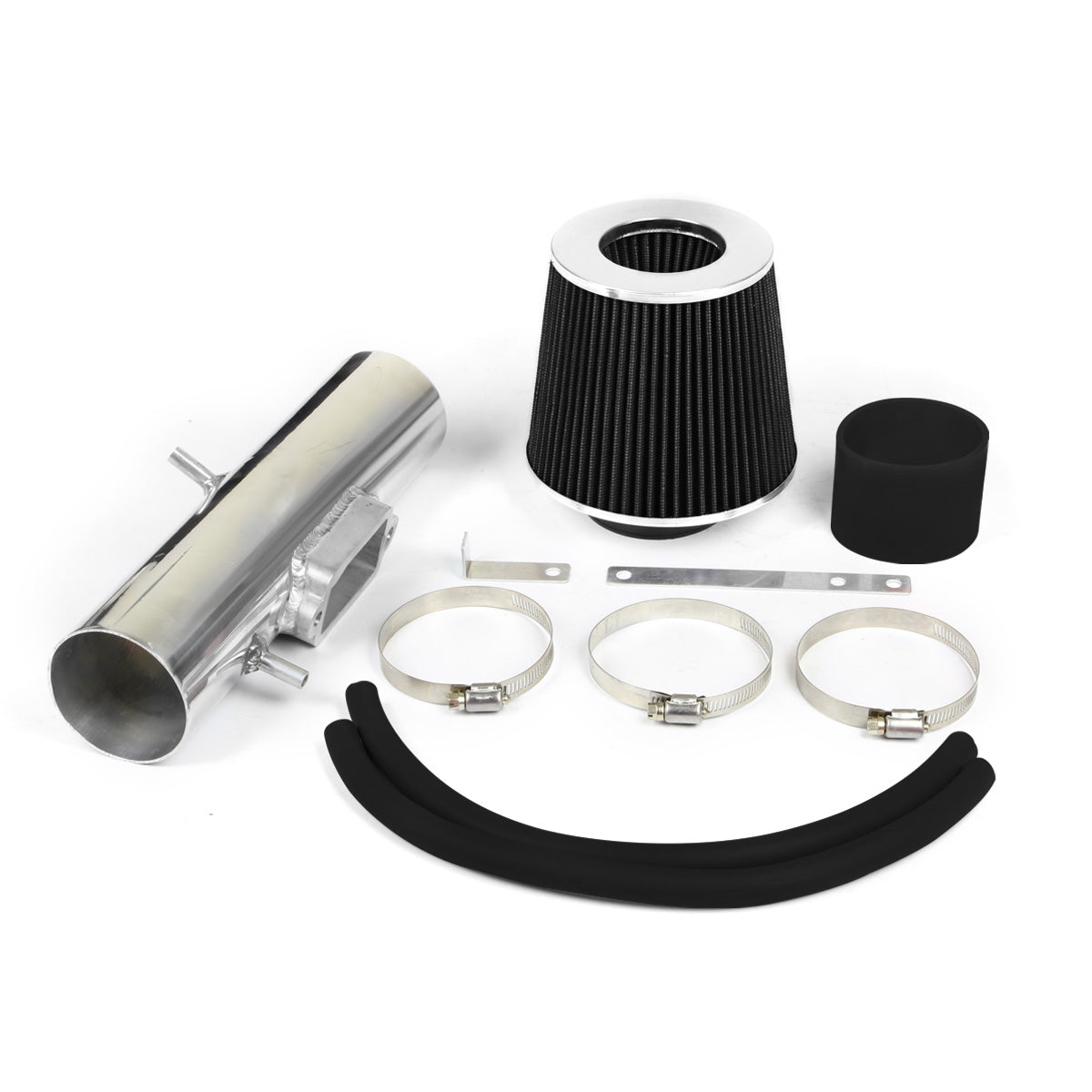 FILTRO DE AIRE ALTO FLUJO 3.00" - SHORT RAM - 97-01 TOYOTA CAMRY V6 - BLACK FILTER - POLISHED PIPE