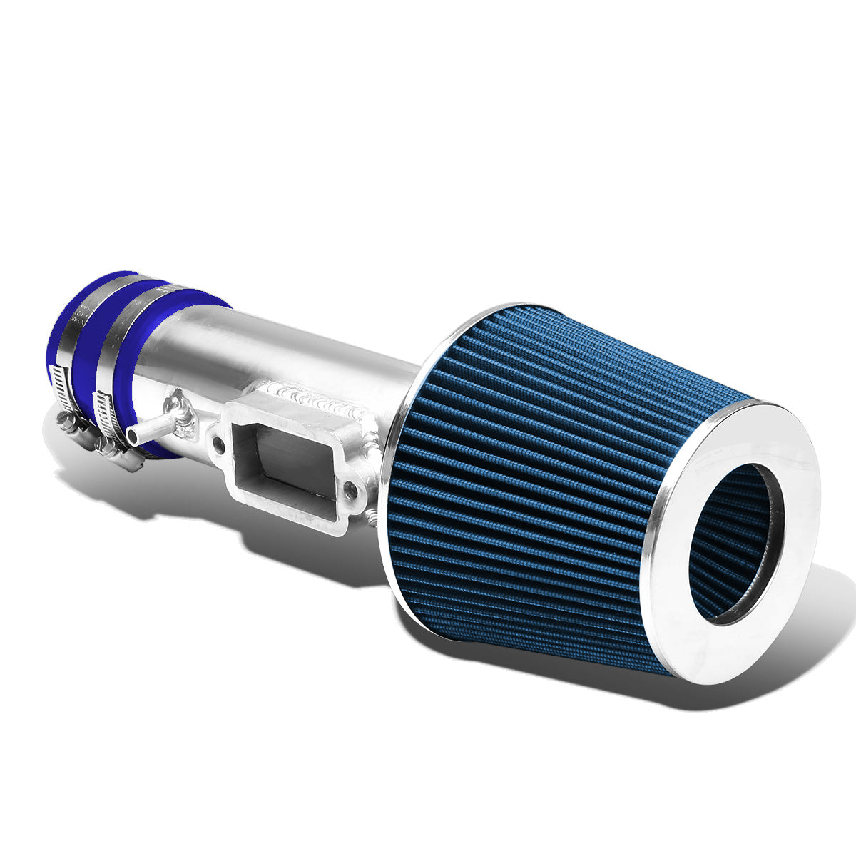 FILTRO DE AIRE ALTO FLUJO 3.00" - SHORT RAM - 97-01 TOYOTA CAMRY V6 - BLUE FILTER - POLISHED PIPE