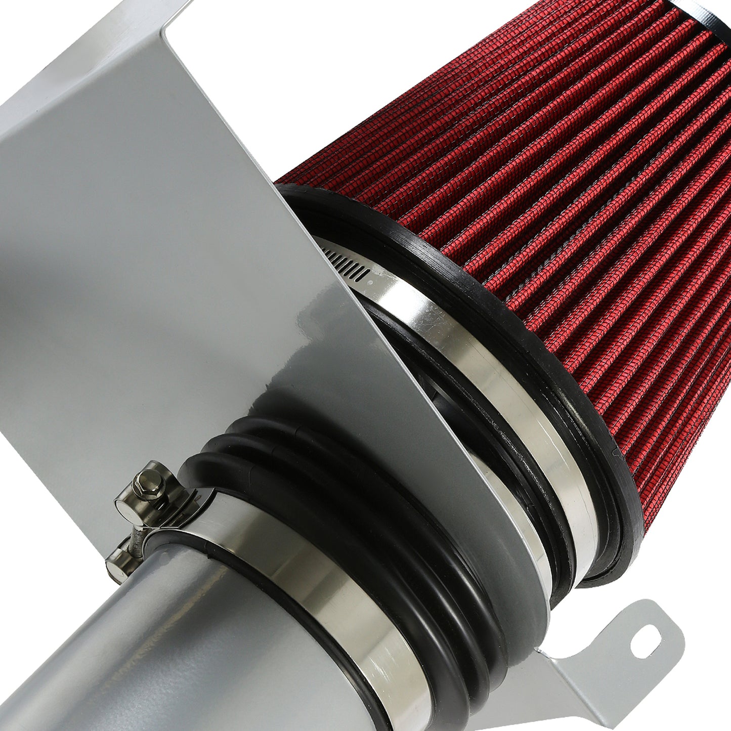 FILTRO DE AIRE ALTO FLUJO HEAT SHIELD - 05-10 CHRYSLER 300 / 08-10 DODGE CHALLENGER / 06-10 CHALLENGER / 05-08 MAGNUM - FITS MODELS WITH 5.7L, 6.1L V8 ENGINE ONLY - ALUMINUM PIPING - SILVER