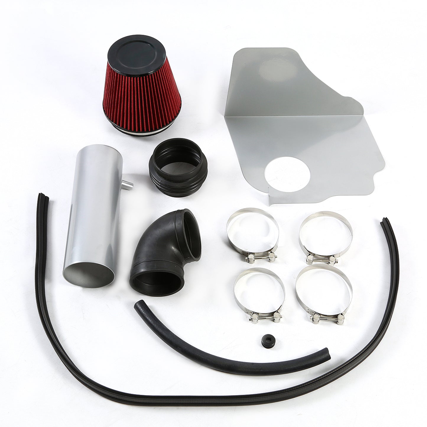 FILTRO DE AIRE ALTO FLUJO HEAT SHIELD - 05-10 CHRYSLER 300 / 08-10 DODGE CHALLENGER / 06-10 CHALLENGER / 05-08 MAGNUM - FITS MODELS WITH 5.7L, 6.1L V8 ENGINE ONLY - ALUMINUM PIPING - SILVER