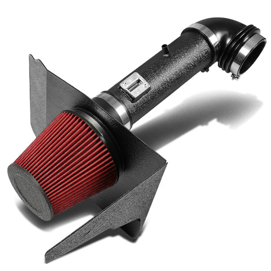 FILTRO DE AIRE ALTO FLUJO HEAT SHIELD - 10-11 CHEVROLET CAMARO 3.6L V6 - ALUMINUM PIPING - WRINKLE FINISH - BLACK