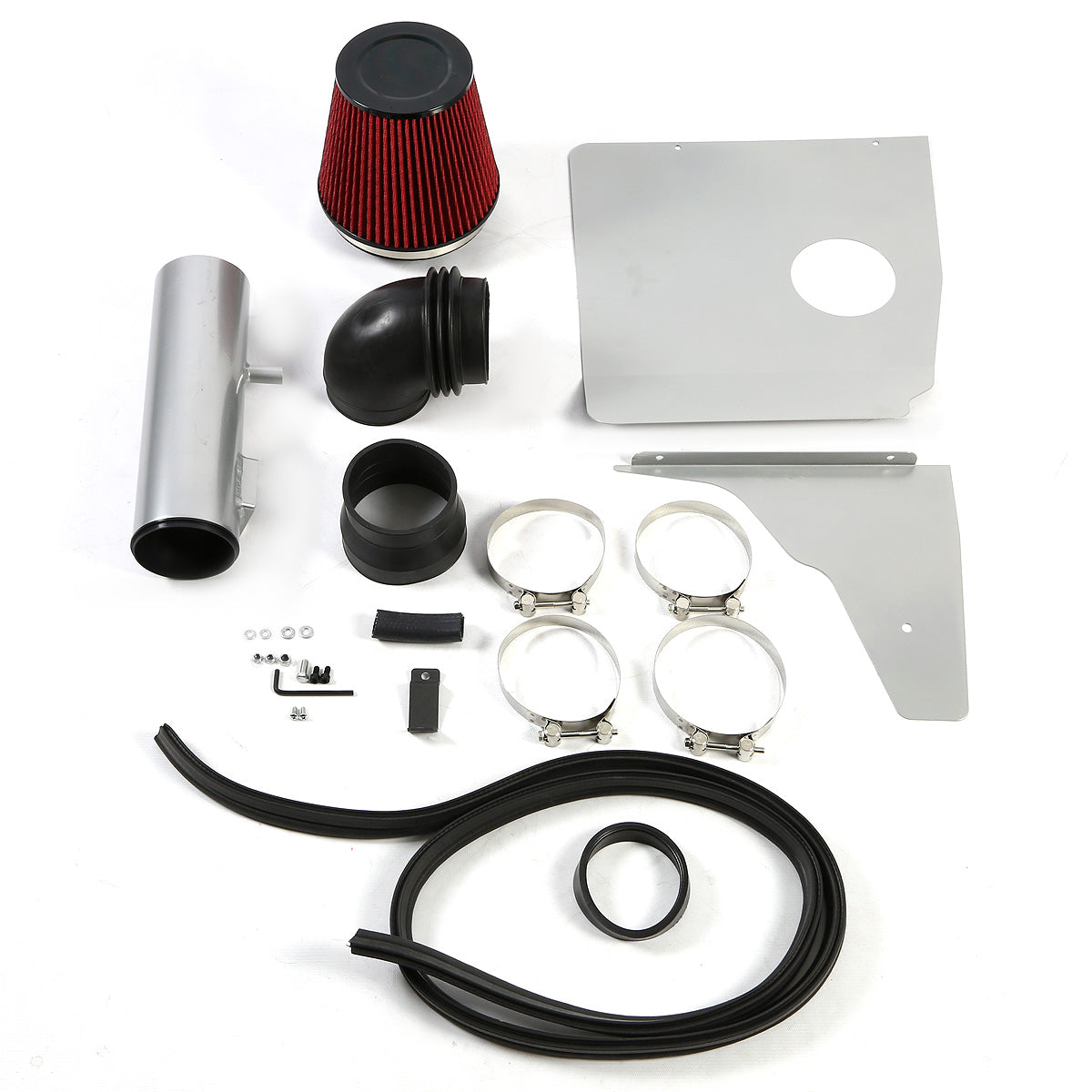 FILTRO DE AIRE ALTO FLUJO HEAT SHIELD - 10-11 CHEVROLET CAMARO 3.6L V6 - ALUMINUM PIPING - SILVER