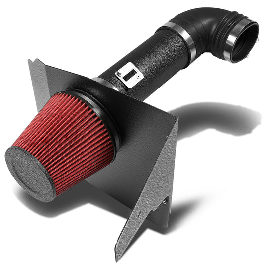 FILTRO DE AIRE ALTO FLUJO HEAT SHIELD - 10-15 CHEVROLET CAMARO 6.2L V8 - ALUMINUM PIPING - WRINKLE FINISH - BLACK