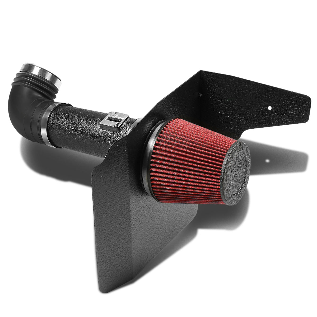 FILTRO DE AIRE ALTO FLUJO HEAT SHIELD - 10-15 CHEVROLET CAMARO 6.2L V8 - ALUMINUM PIPING - WRINKLE FINISH - BLACK