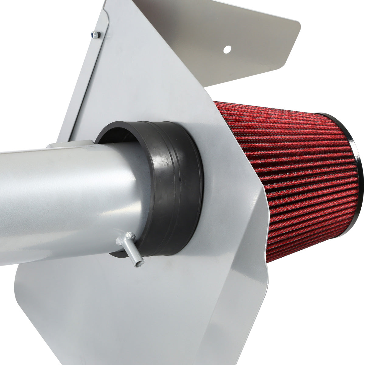 FILTRO DE AIRE ALTO FLUJO HEAT SHIELD - 10-15 CHEVROLET CAMARO 6.2L V8 - ALUMINUM PIPING - SILVER