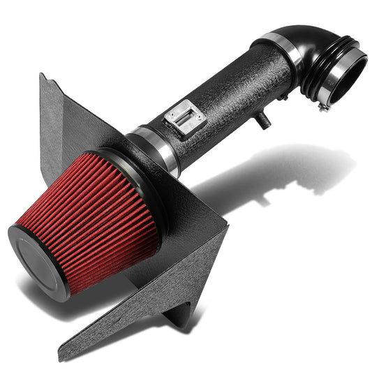 FILTRO DE AIRE ALTO FLUJO HEAT SHIELD - 12-15 CHEVROLET CAMARO 3.6L V6 - ALUMINUM PIPING - WRINKLE FINISH - BLACK