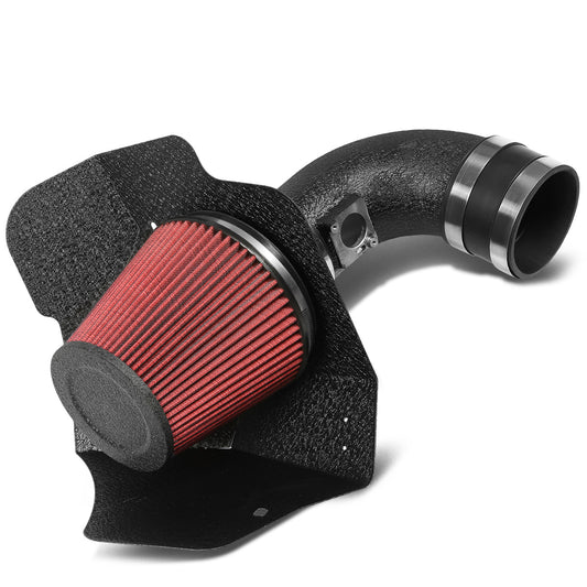 FILTRO DE AIRE ALTO FLUJO HEAT SHIELD - 09-15 CADIALLAC CTS-V 6.0L V8 LSA - ALUMINUM PIPING - WRINKLE FINISH - BLACK