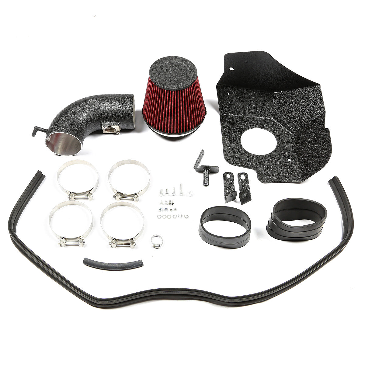 FILTRO DE AIRE ALTO FLUJO HEAT SHIELD - 09-15 CADIALLAC CTS-V 6.0L V8 LSA - ALUMINUM PIPING - WRINKLE FINISH - BLACK