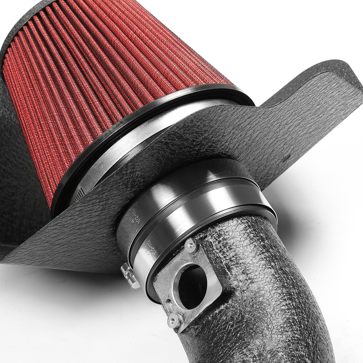 FILTRO DE AIRE ALTO FLUJO HEAT SHIELD - 09-15 CADIALLAC CTS-V 6.0L V8 LSA - ALUMINUM PIPING - WRINKLE FINISH - BLACK