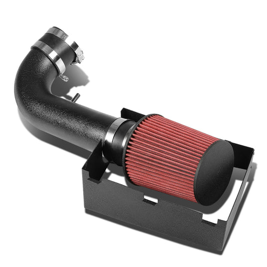 FILTRO DE AIRE ALTO FLUJO HEAT SHIELD - 05-08 DODGE MAGNUM RT/SRT8 5.7L/6.1L V8 - ALUMINUM PIPING - WRINKLE FINISH - BLACK